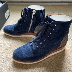 The Office of Angela Scott Mr. Harrison boot cobalt metallic size 39